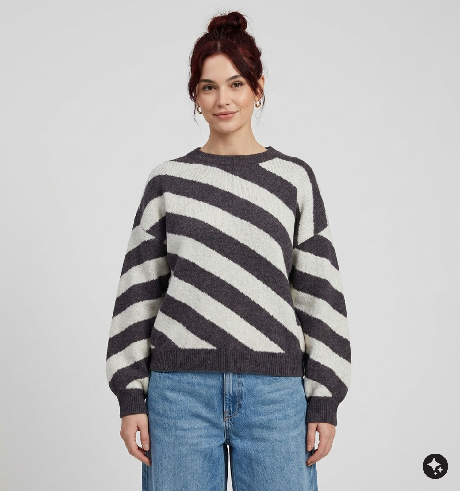 Vero Moda Lara Paarse Gestreepte Trui