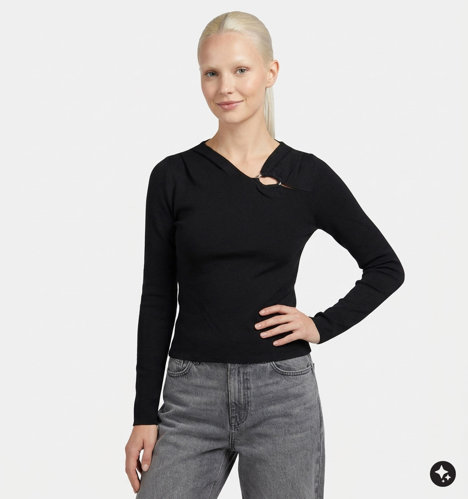 Vero Moda Jain Buckle Zwarte Trui
