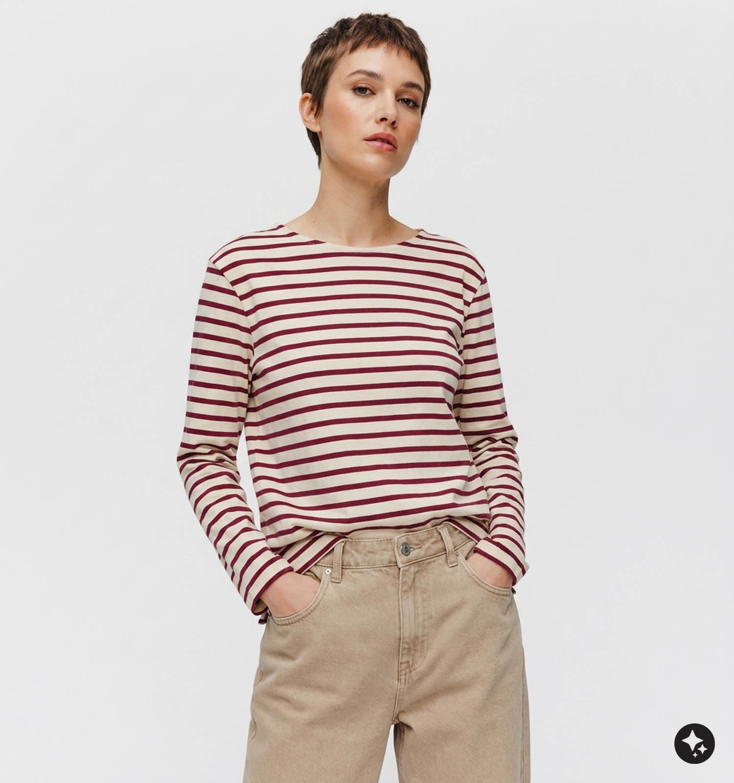 The Shirt Project Bordeaux T-shirt met Lange Mouwen