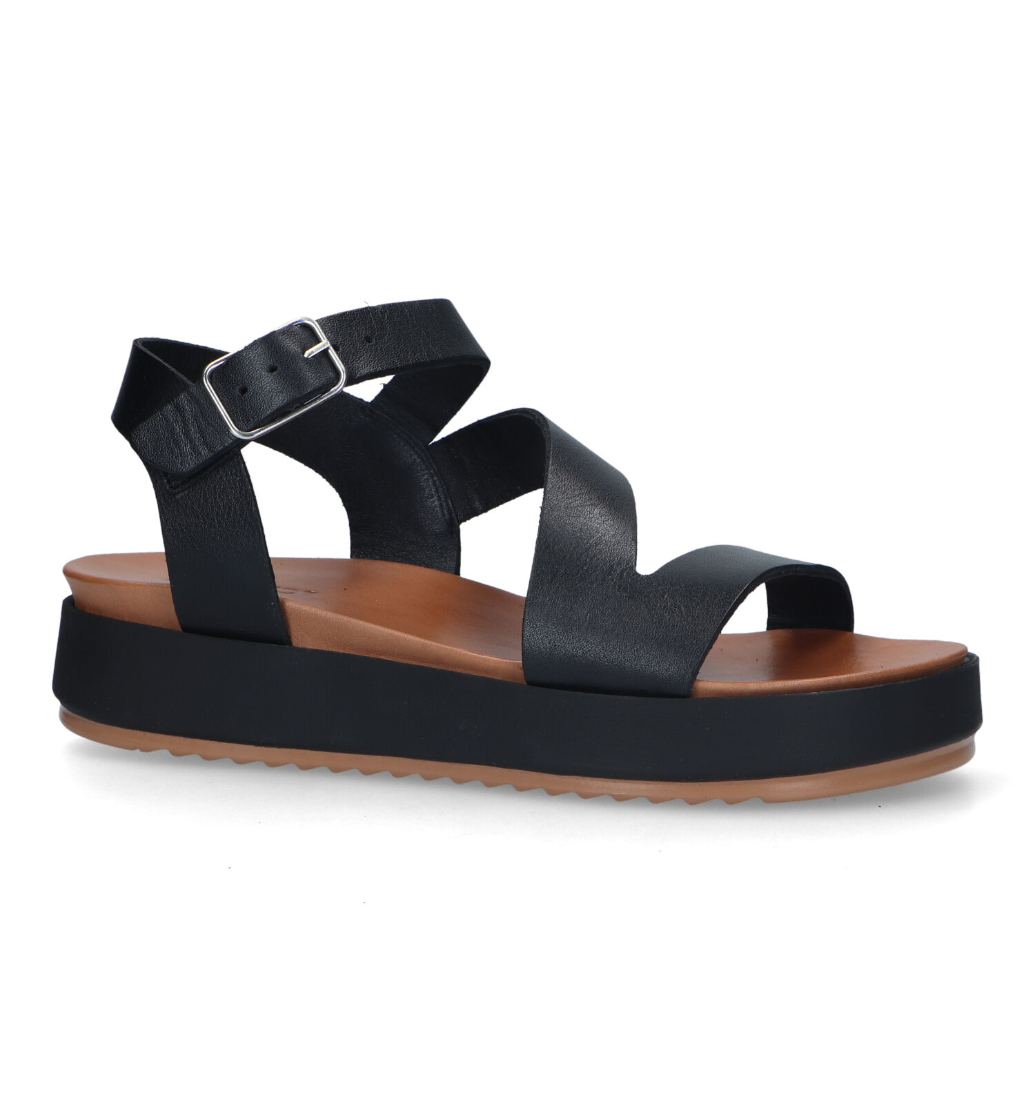 Bedenk inkomen Triatleet Inuovo Zwarte Plateausandalen | Dames Sandalen