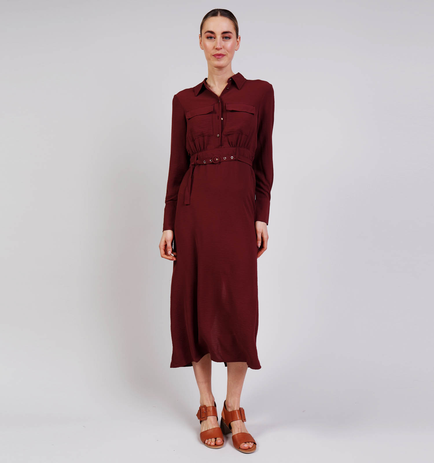 Vero Moda Jafran Bordeaux Lange Jurk