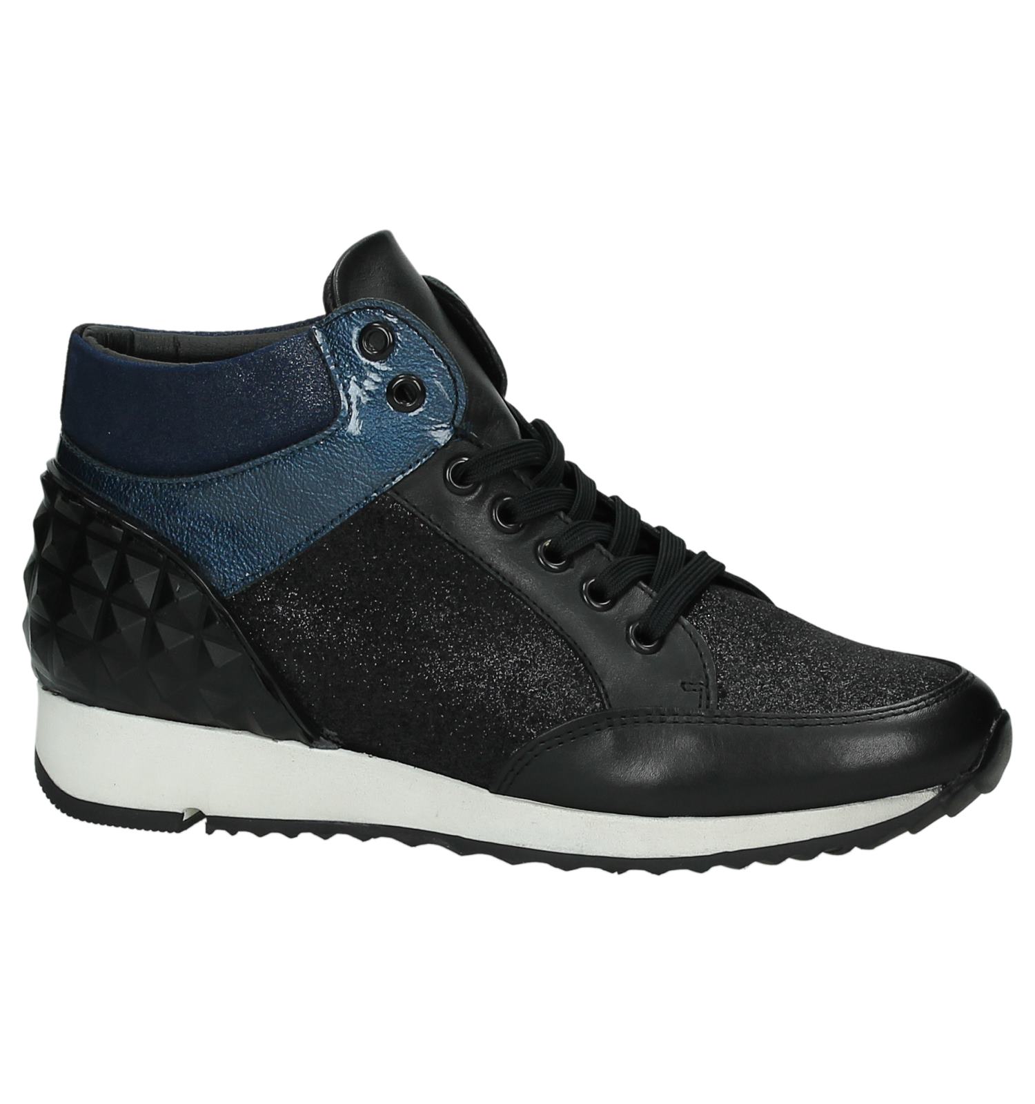 blauwe sneakers met sleehak blauwe sneakers met sleehak