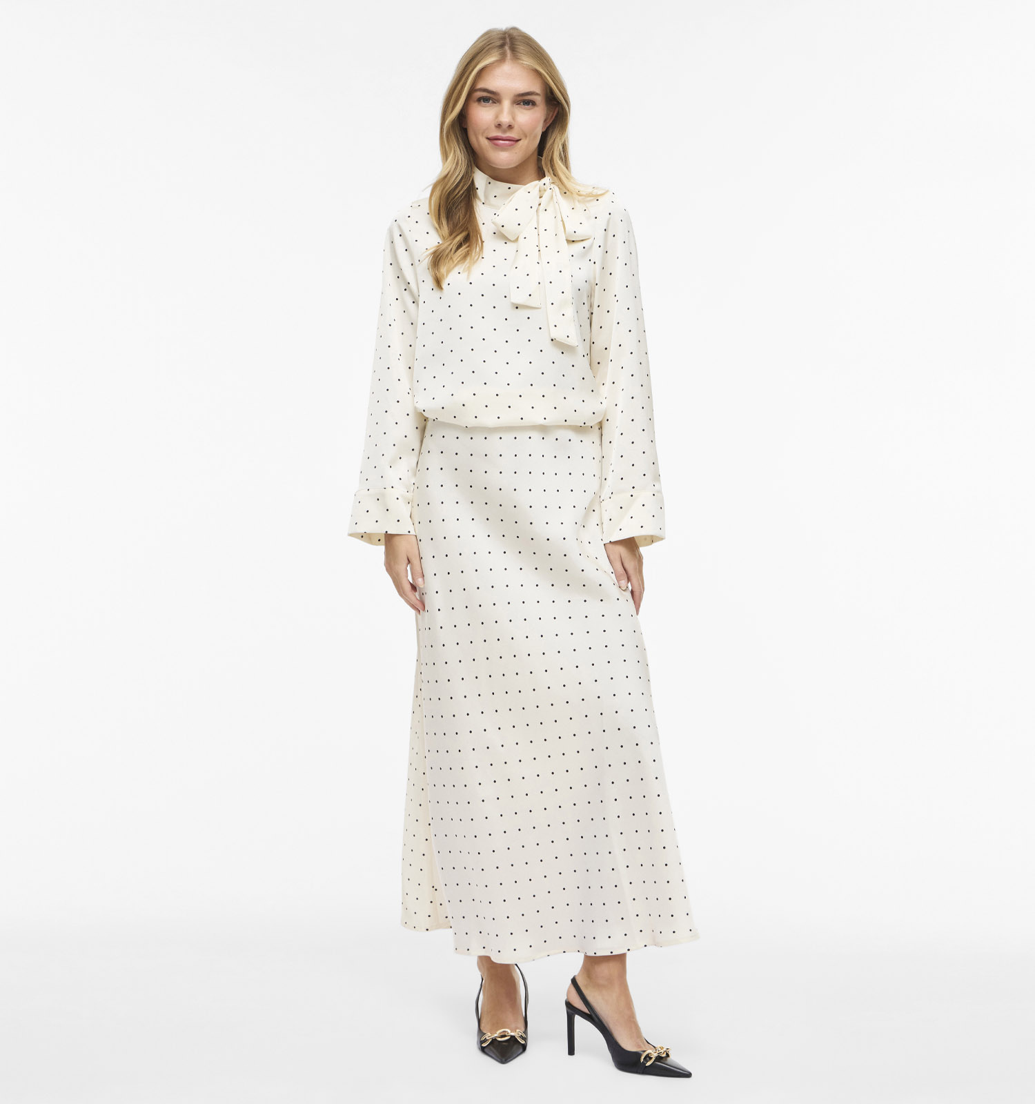 Vila Fadia Jupe longue Polkadots en Blanc