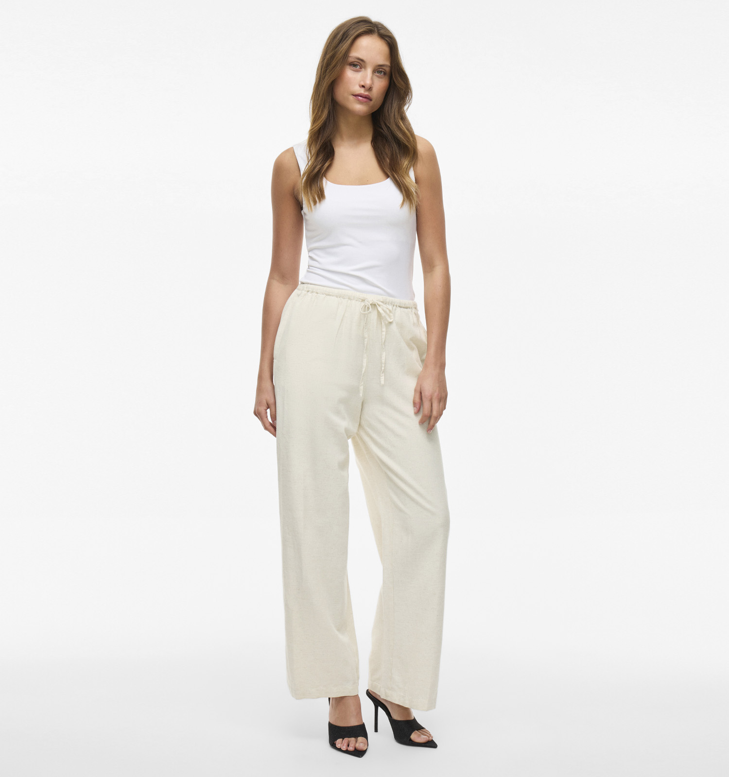 Vila Prisilla Pantalon classiques en Beige